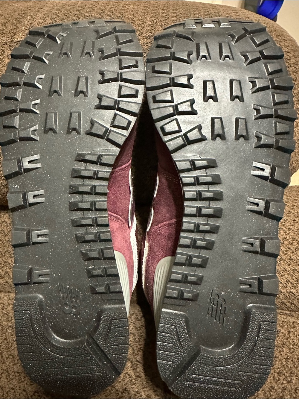 New Balance Burgundy Suede & Mesh 574 Sneakers - Picture 3 of 9
